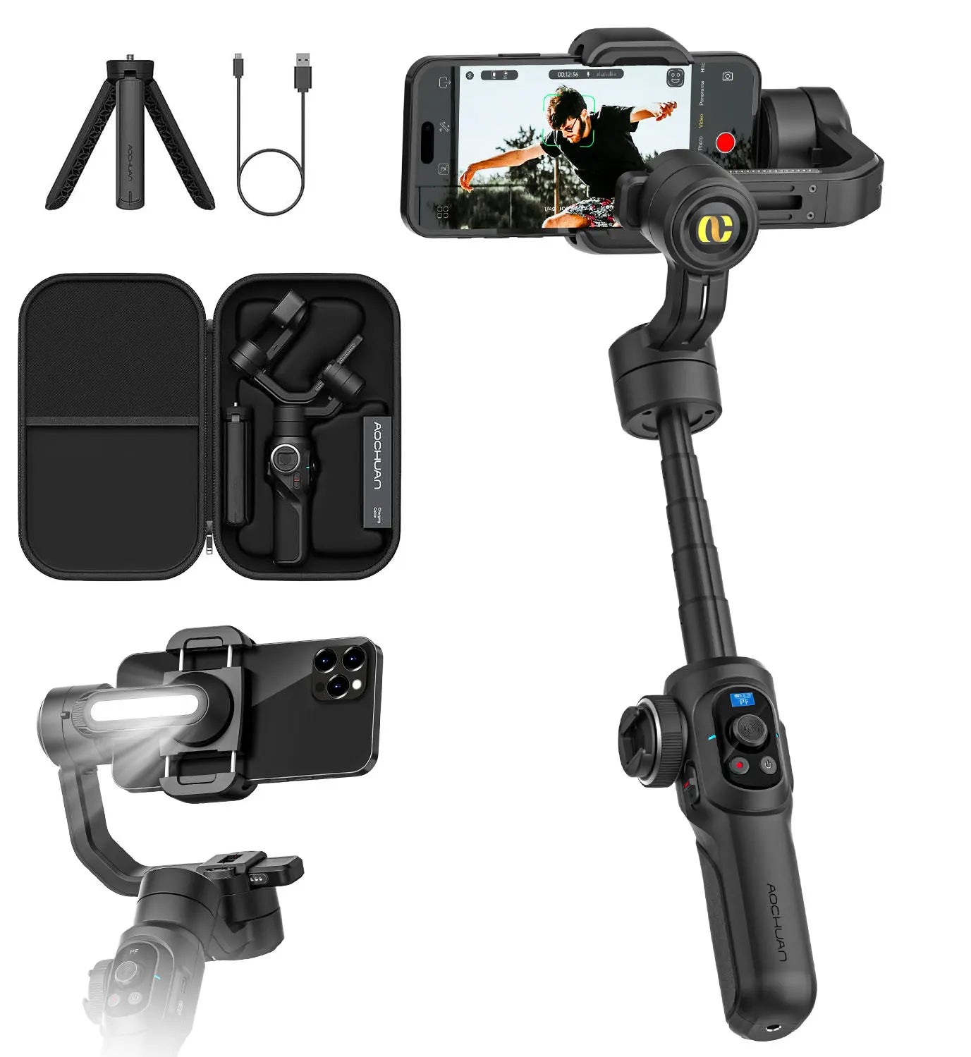 AOCHUAN Smart S2 Kit Professional 3-Axis Handheld Gimbal Stabilizer