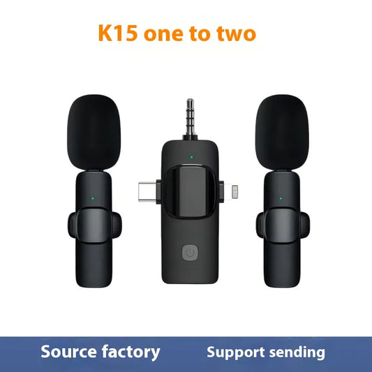 Wireless Clip-On Mini Microphone 3-in-1