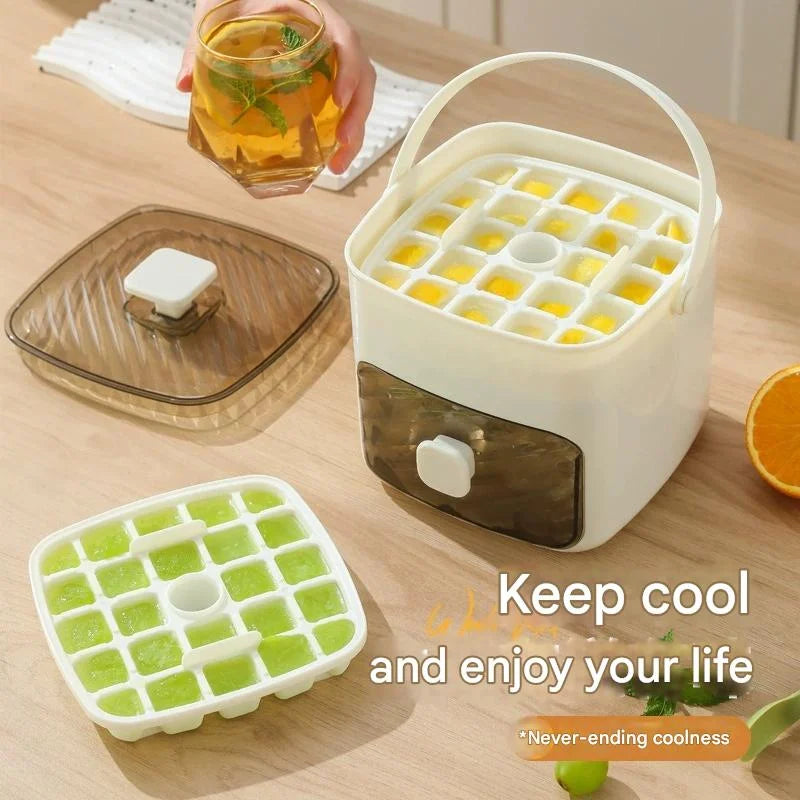 Eco-Friendly BPA-Free 48-Cube Silicone Ice Tray with Lid