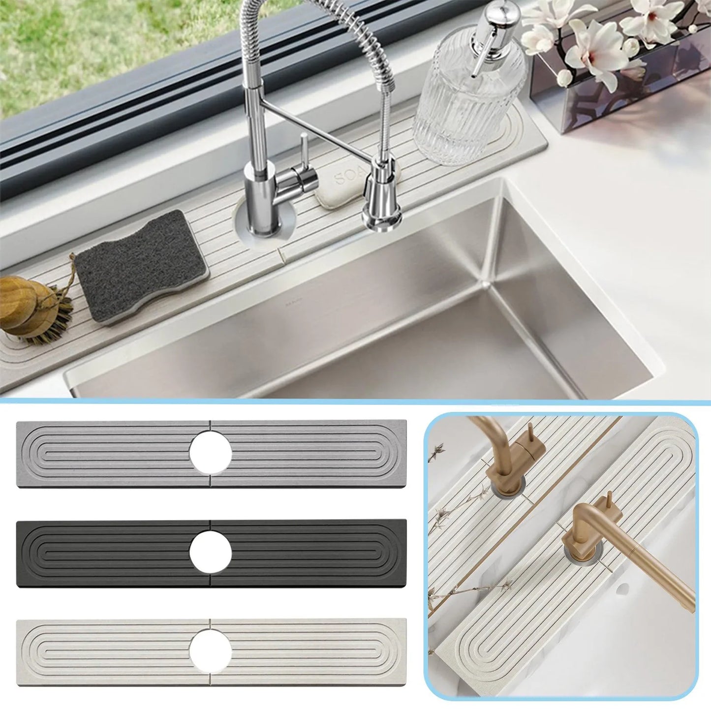 Absorbent Kitchen Sink Splash Guard