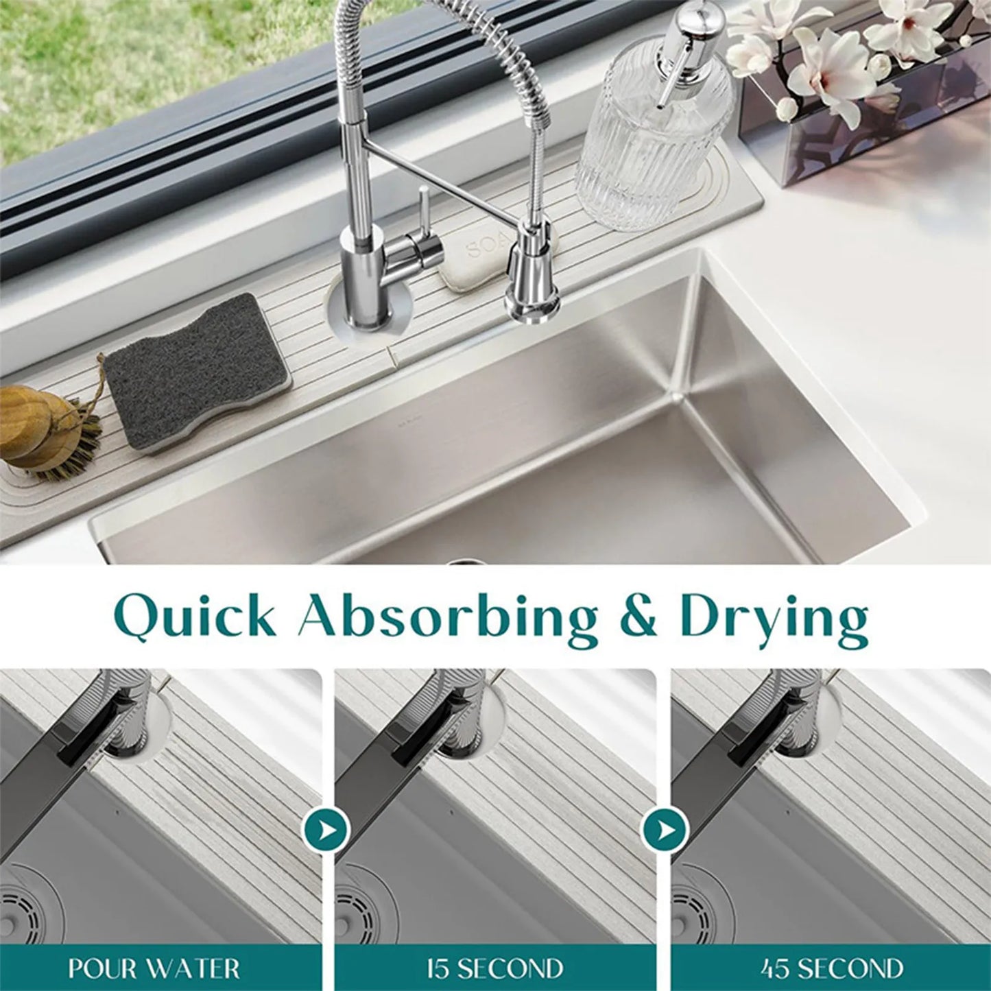Absorbent Kitchen Sink Splash Guard