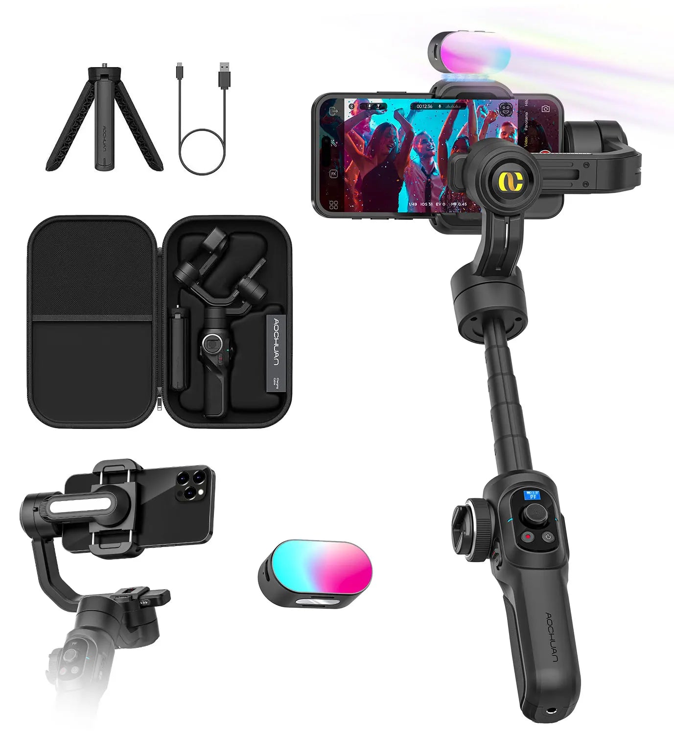 AOCHUAN Smart S2 Kit Professional 3-Axis Handheld Gimbal Stabilizer