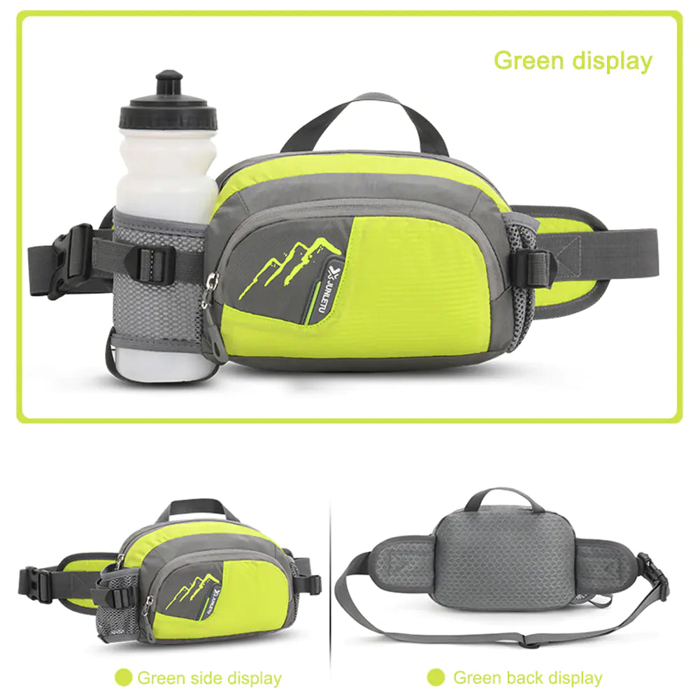Waterproof Nylon Fanny Pack Running Belt with Bottle Holder