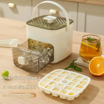 Eco-Friendly BPA-Free 48-Cube Silicone Ice Tray with Lid